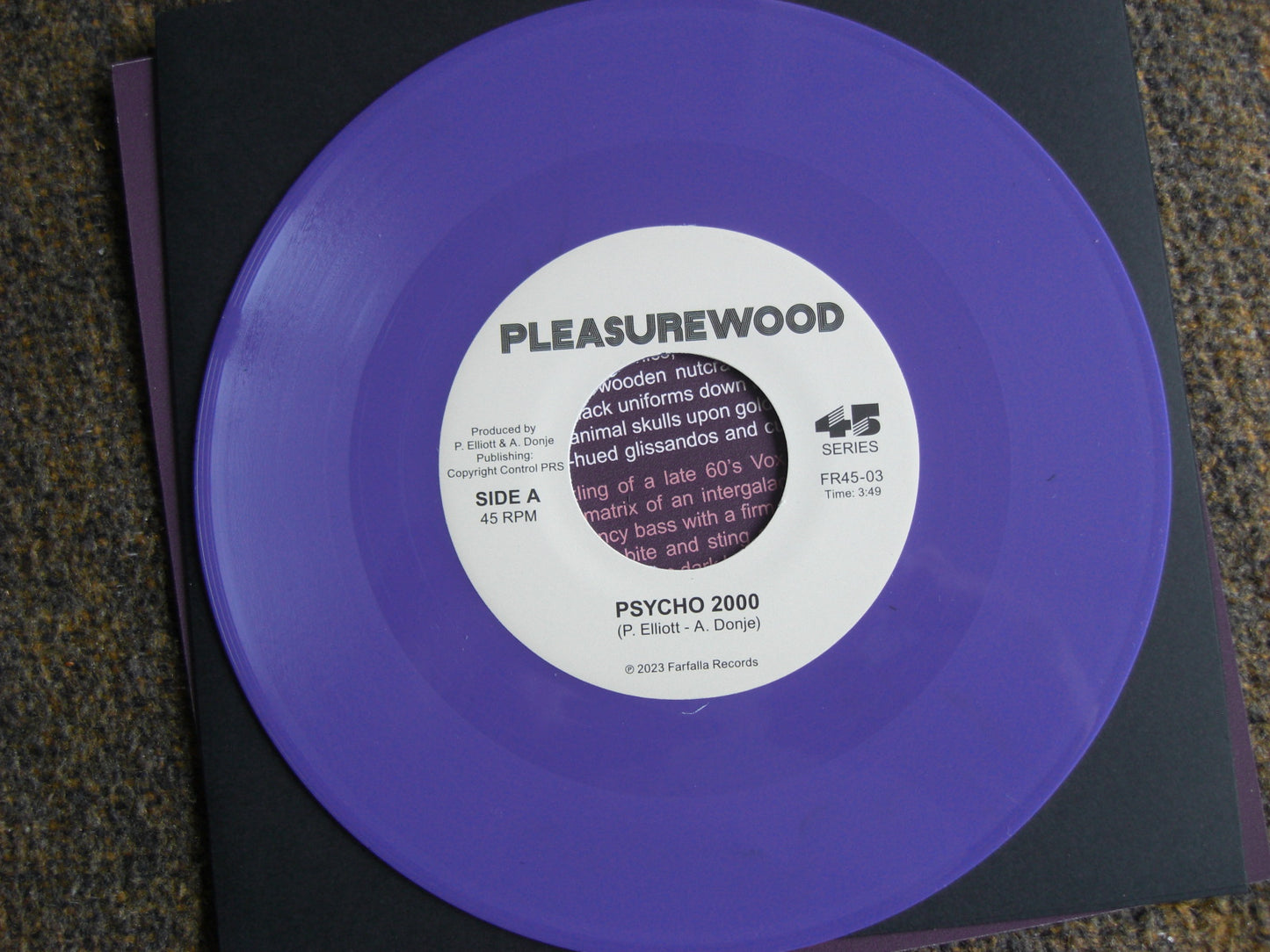 Pleasurewood – Psycho 2000 / White Spiritual Vinyl, 7", Limited Edt purple