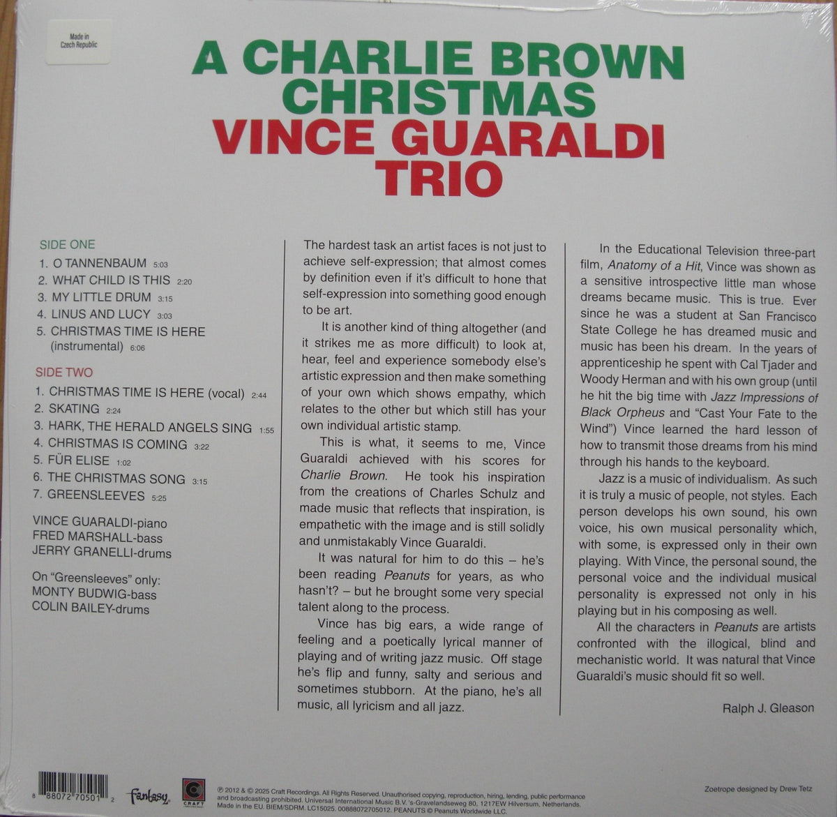Vince Guaraldi Trio – A Charlie Brown Christmas Vinyl, LP, Album, Reissue, Limited Edt, Picture Disc zoetrope