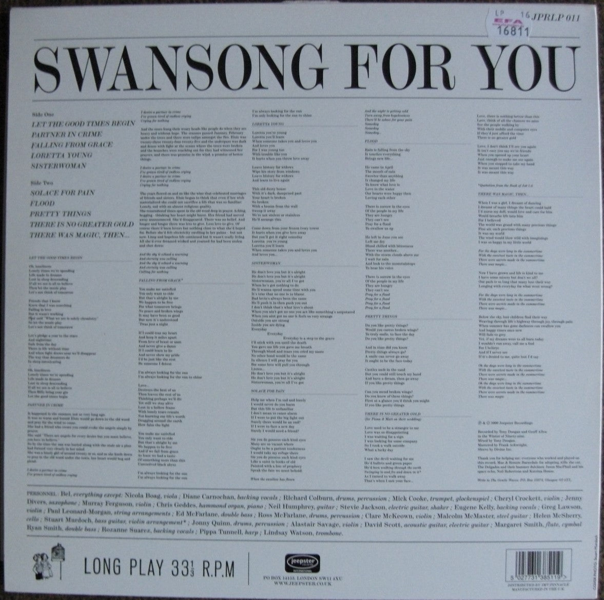 The Gentle Waves – Swansong For You Vinyl, LP, Album UK 2000