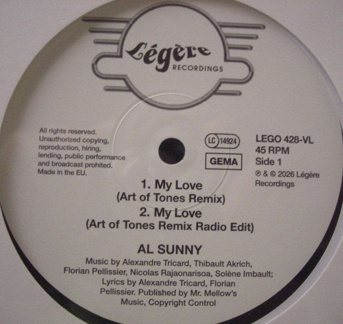 Al Sunny – My Love (Remixes) Vinyl, 12", Maxi-Single