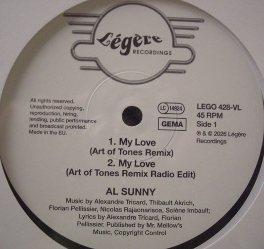 Al Sunny – My Love (Remixes) Vinyl, 12", Maxi-Single
