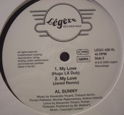 Al Sunny – My Love (Remixes) Vinyl, 12", Maxi-Single