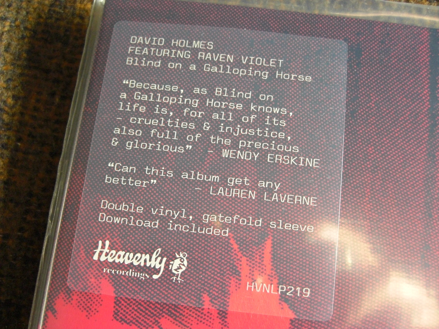 David Holmes Feat Raven Violet – Blind On A Galloping Horse 2 x Vinyl, LP, Album