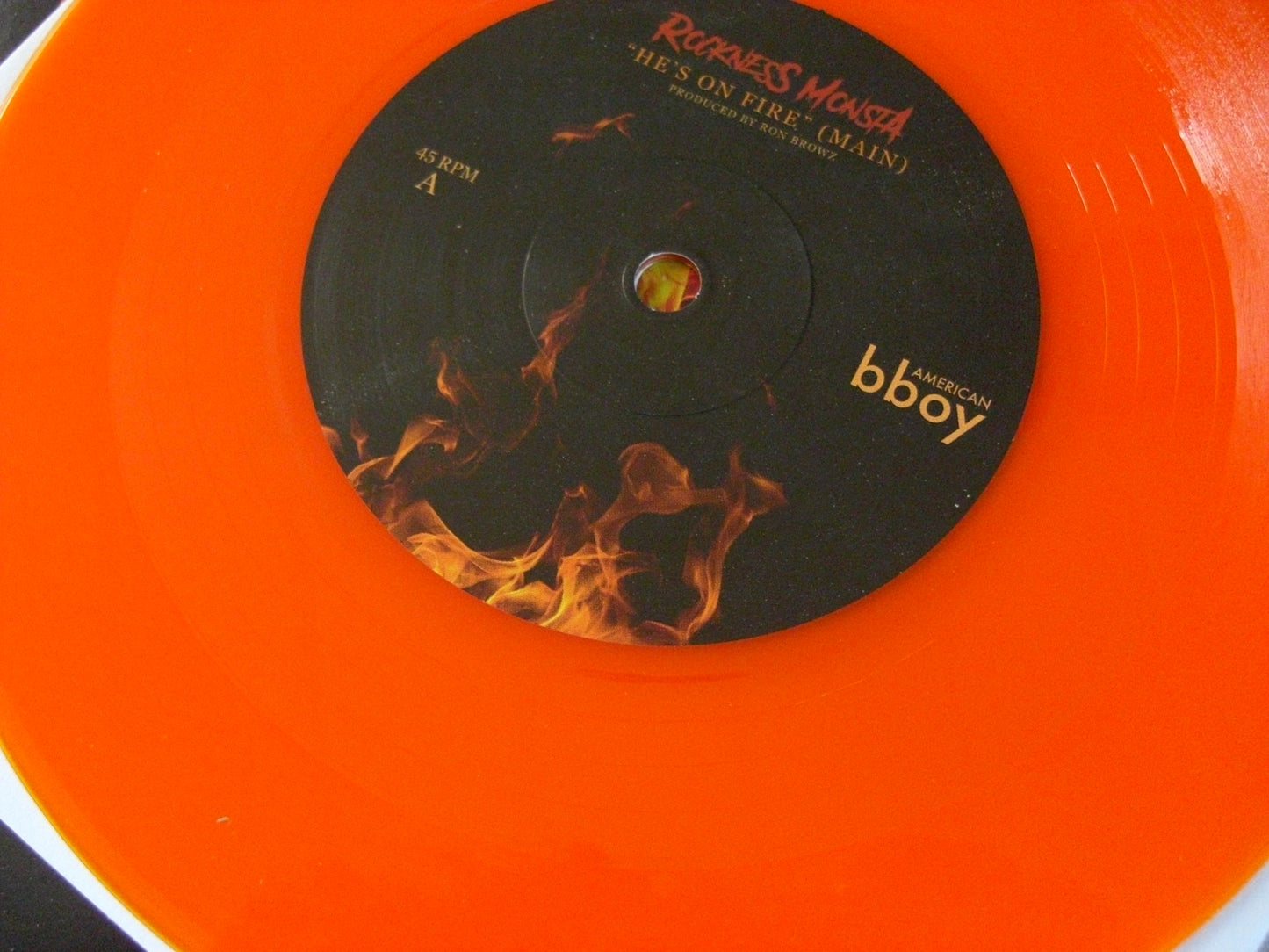 Rockness Monsta – He's On Fire / Faith Vinyl, 7" orange