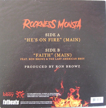 Rockness Monsta – He's On Fire / Faith Vinyl, 7" orange