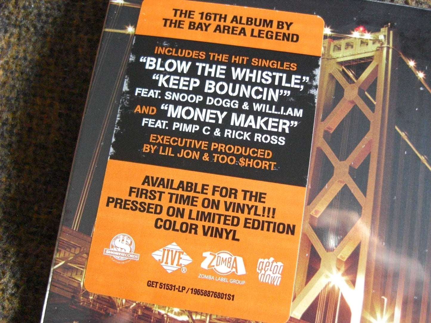 Too Short – Blow The Whistle 2 x Vinyl, LP, Album, Limited Edt gold