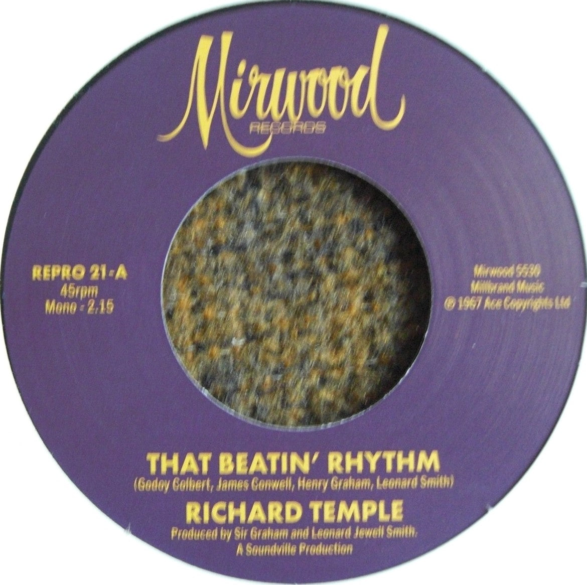 Richard Temple / Jimmy Conwell – That Beatin' Rhythm / Cigarette Ashes Vinyl, 7"