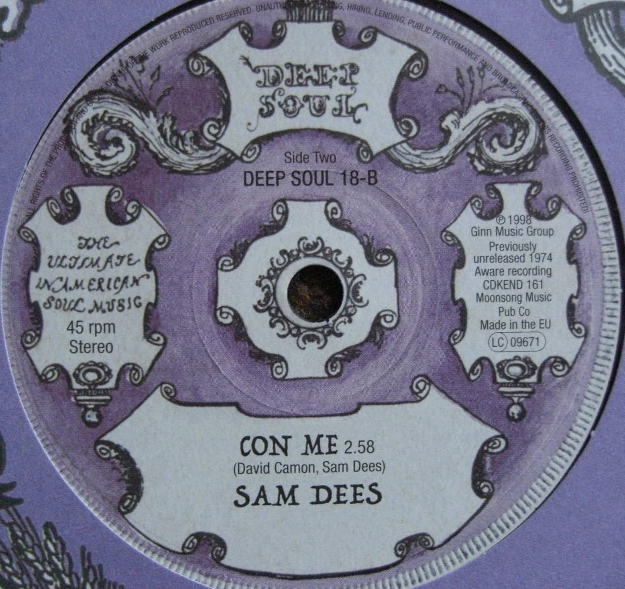 Miss Louistine / Sam Dees – Con Me Vinyl, 7"
