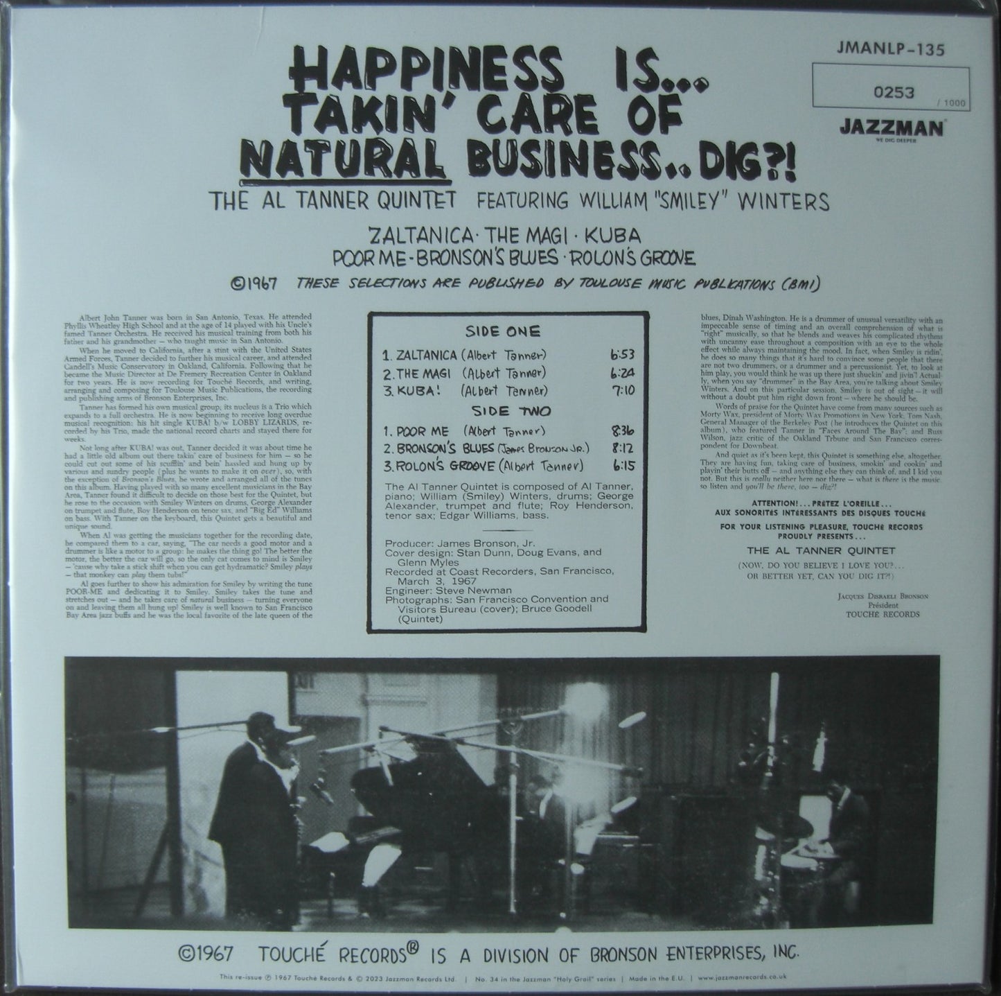 The Al Tanner Quintet - Happiness Is... Takin' Care Of Natural Business... Dig?! Vinyl, LP, Album, Limited Edt