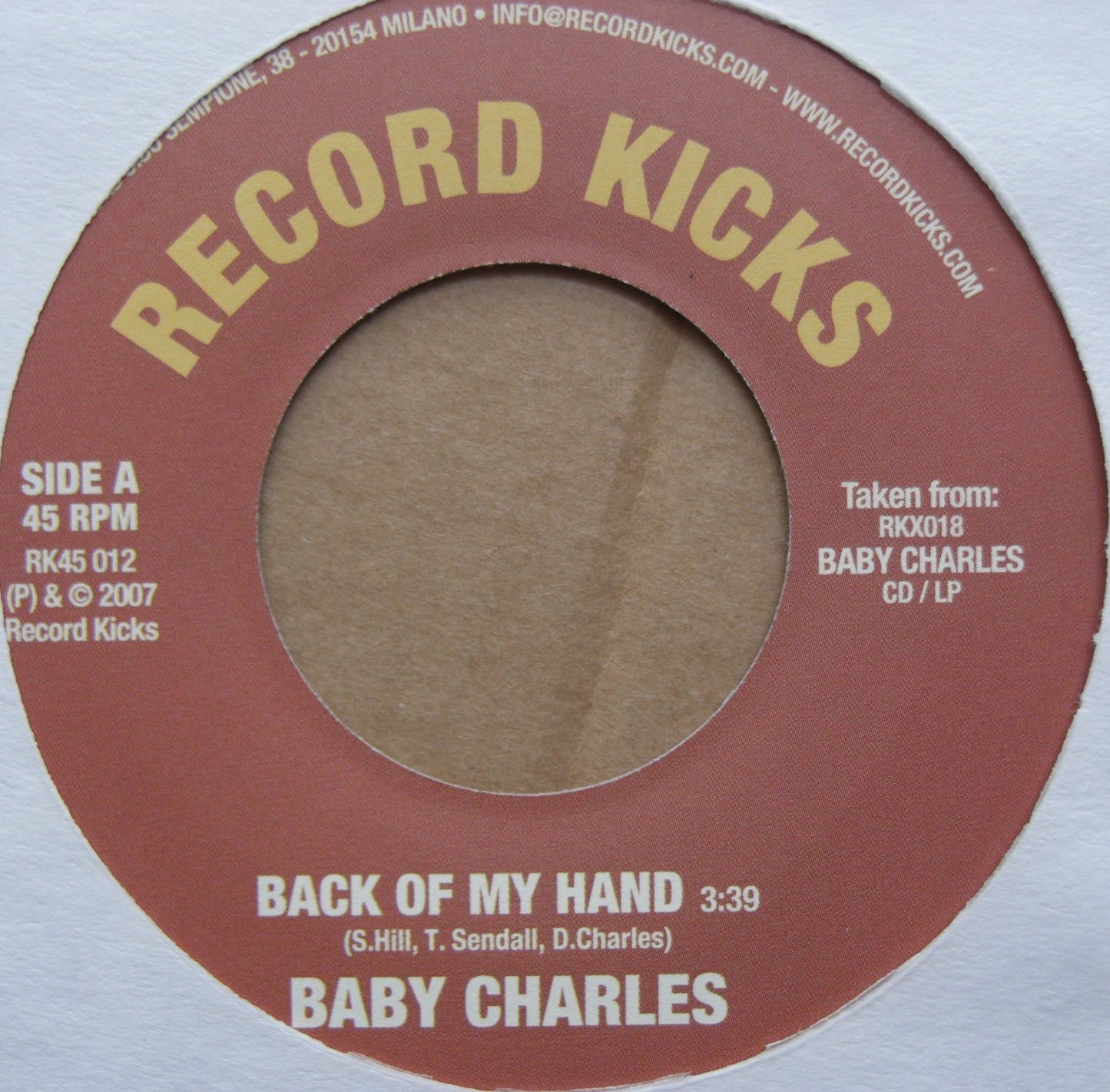 Baby Charles – Back Of My Hand / Coming From A Higher Place Vinyl, 7"
