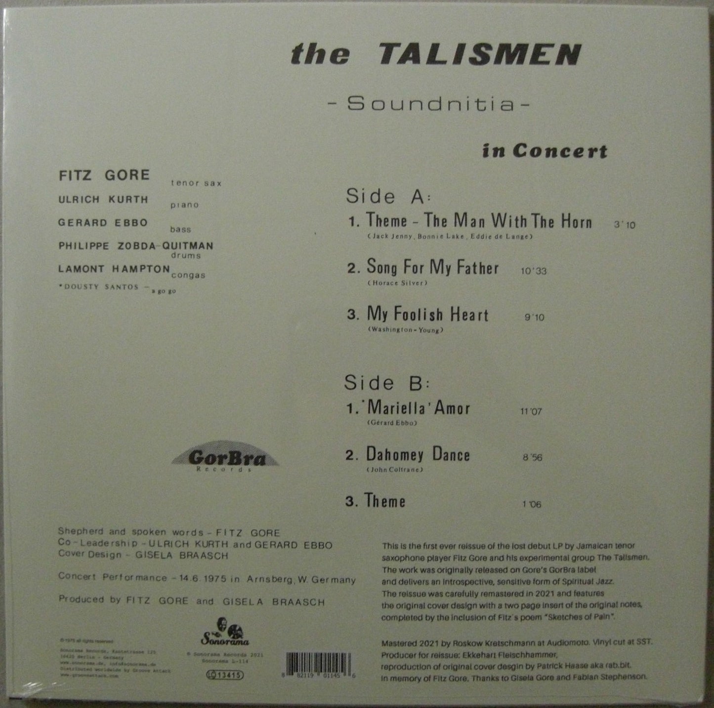 Fitz Gore & The Talismen – Soundnitia Vinyl, LP, Album