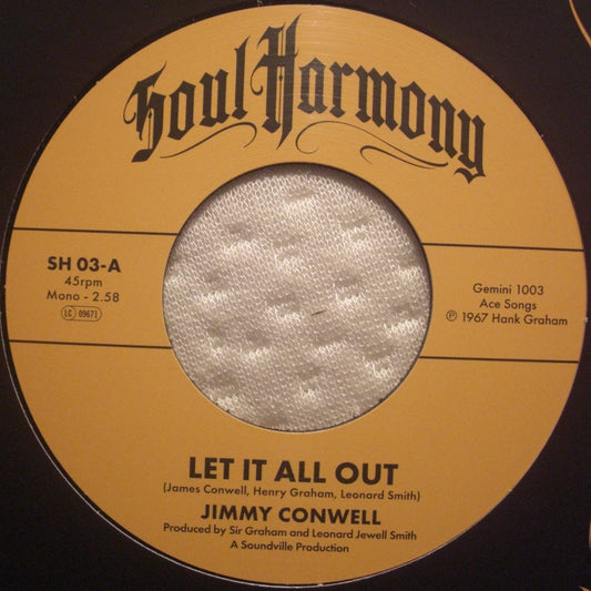 Jimmy Conwell / The Exits – Let It All Out / I'm So Glad Vinyl, 7"