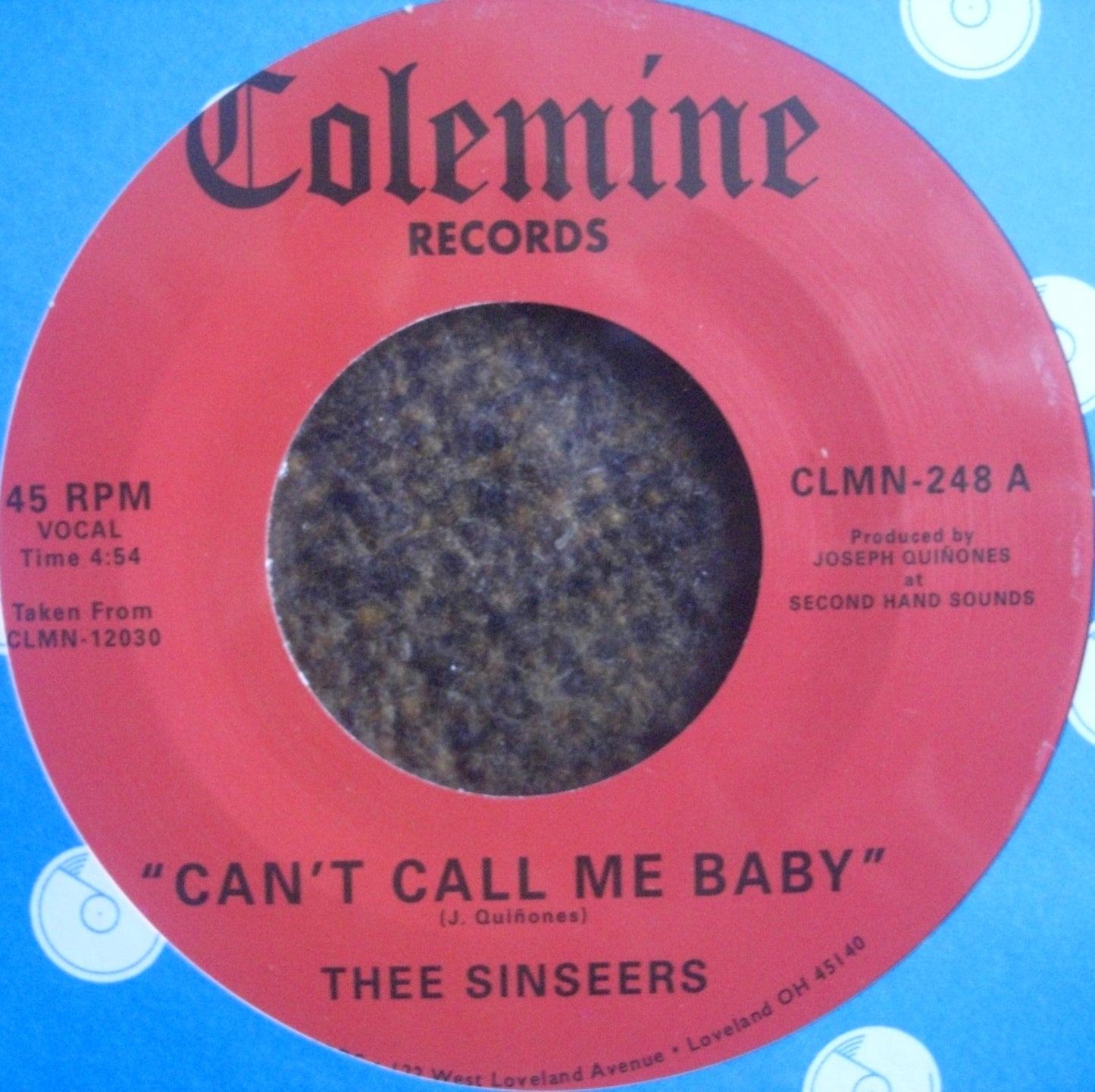 Thee Sinseers – Can't Call Me Baby / Take A Chance Vinyl, 7"