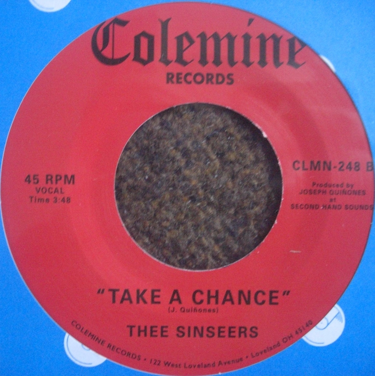 Thee Sinseers – Can't Call Me Baby / Take A Chance Vinyl, 7"