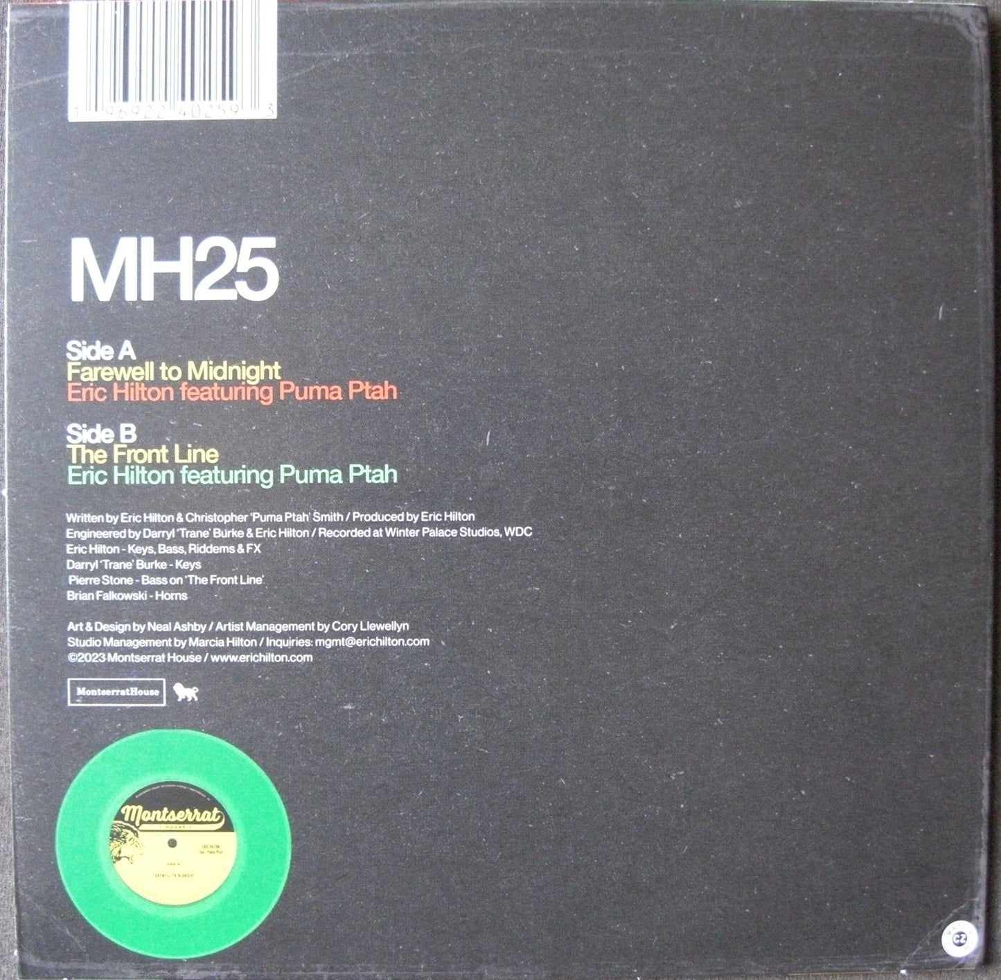 Eric Hilton & Puma Ptah – Farewell To Midnight Vinyl, 7"