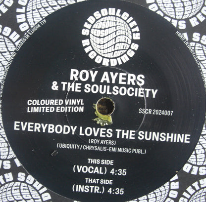 Roy Ayers &amp; The Soul Society – Vinilo Everybody Loves The Sunshine, 7" amarillo
