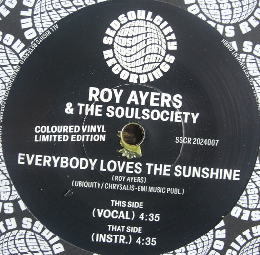 Roy Ayers & The Soul Society – Everybody Loves The Sunshine Vinyl, 7" yellow