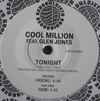 Cool Million Feat. Glenn Jones – Tonight Vinyl, 7"