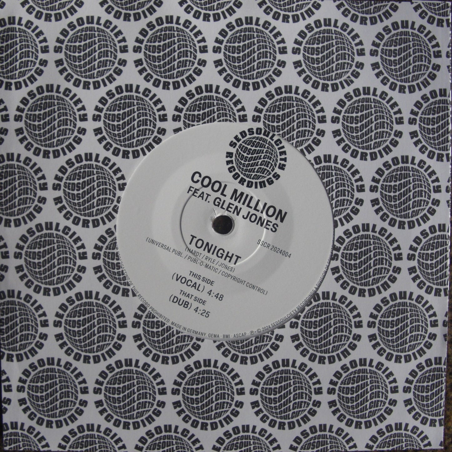 Cool Million Feat. Glenn Jones – Tonight Vinyl, 7"