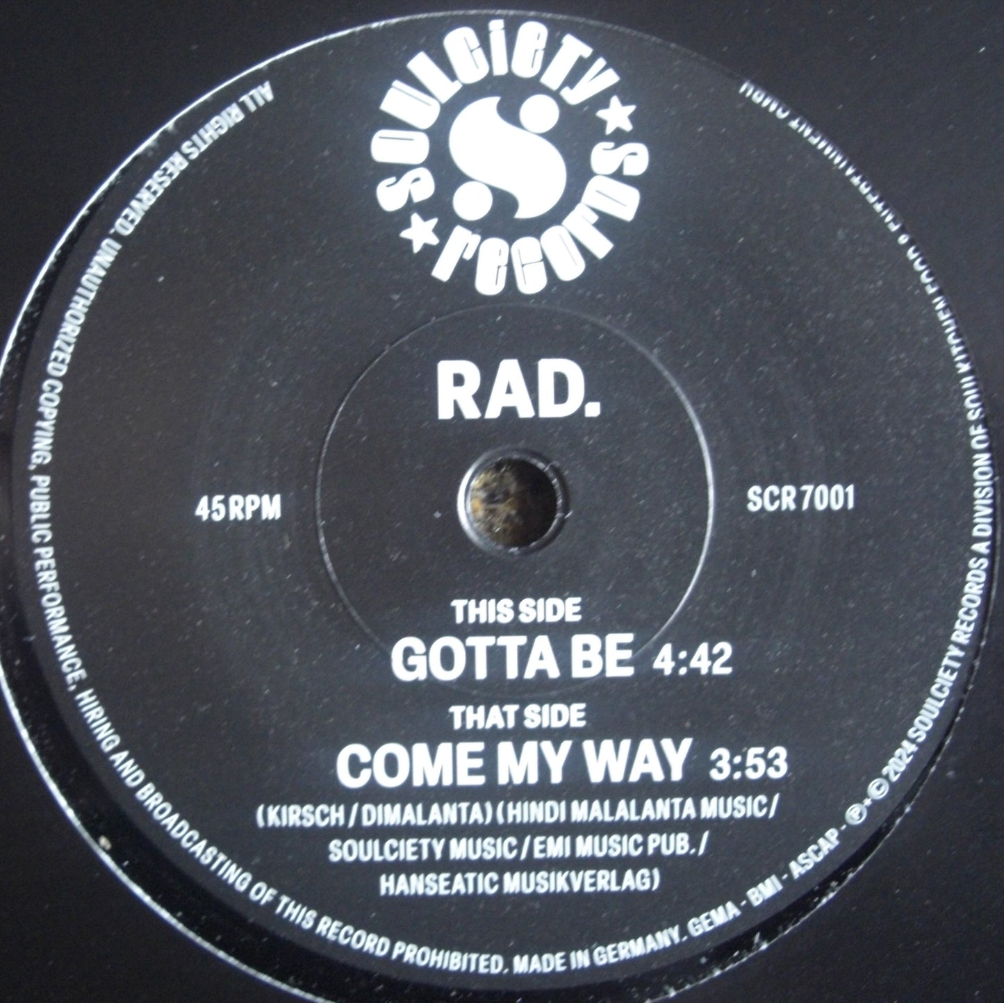 Rad - Vinilo Gotta Be / Come My Way, 7"