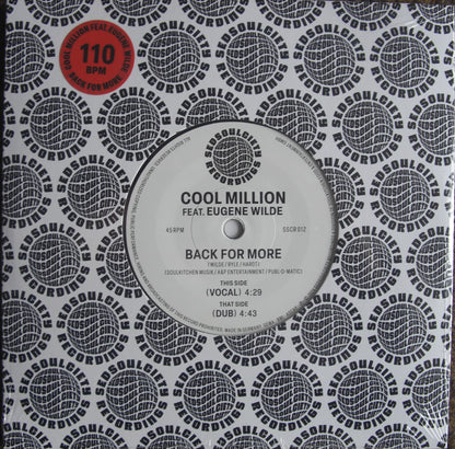 Cool Million Feat. Eugene Wilde – Back For More Vinyl, 7"