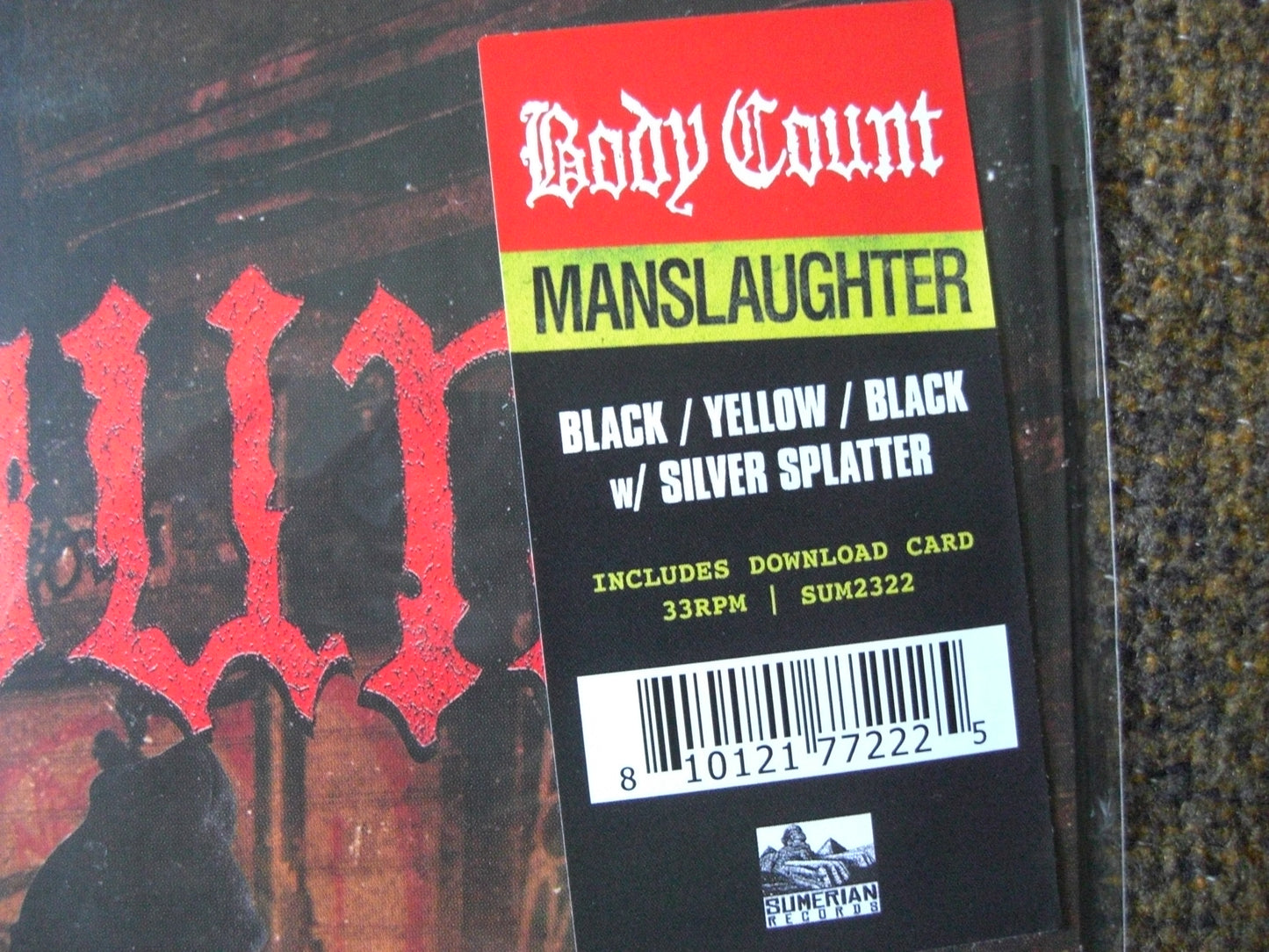 Body Count – Manslaughter Vinyl, LP, Album black/ yellow