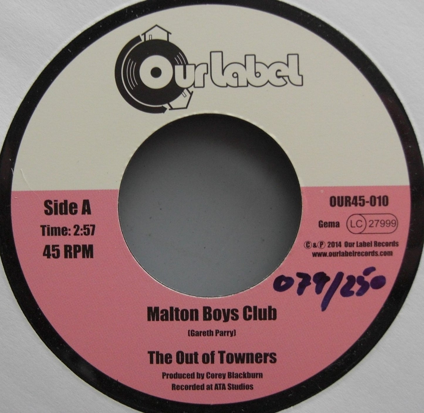 The Out Of Towners – Malton Boys Club Vinyl, 7" #079