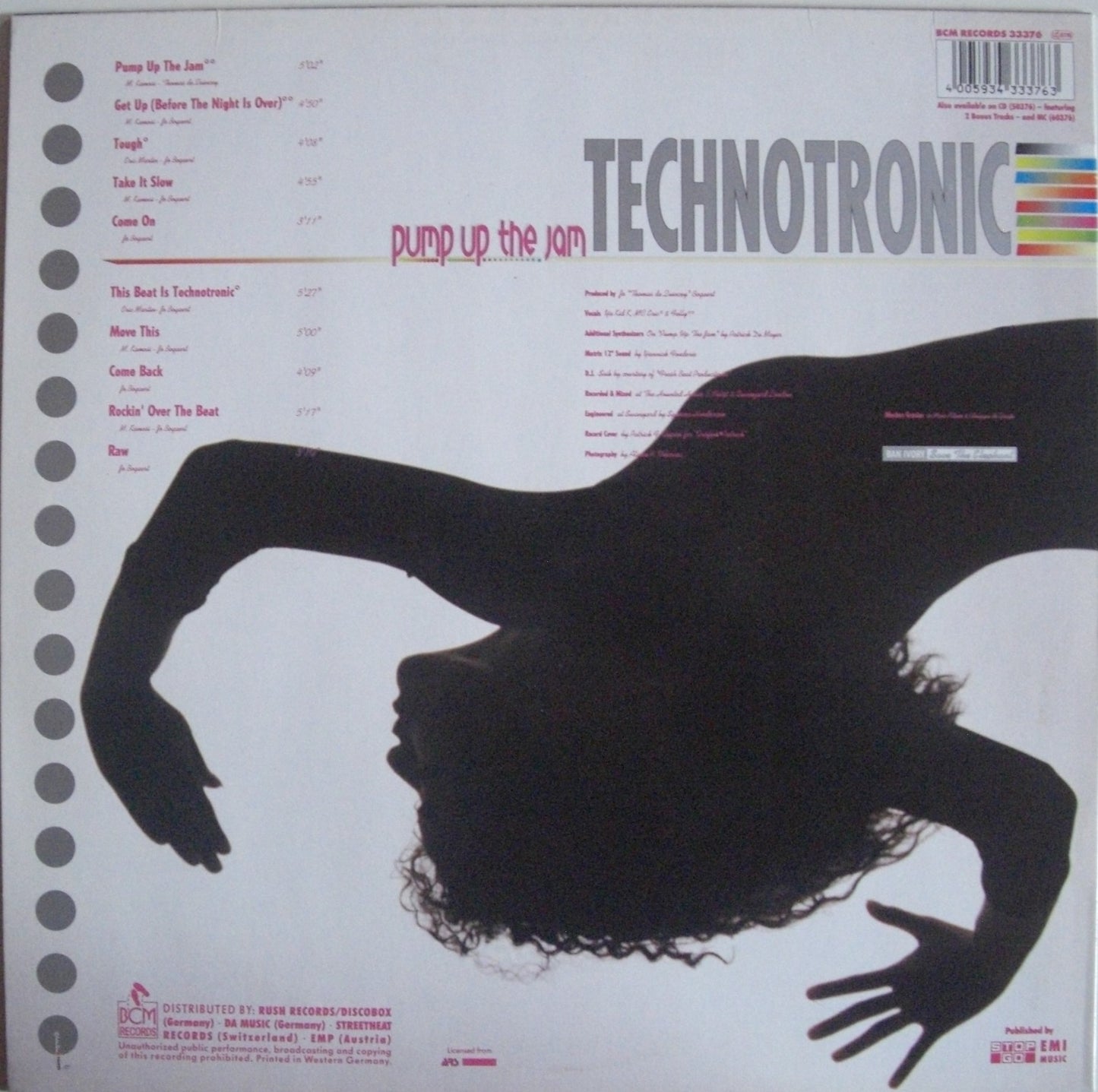 Technotronic – Pump Up The Jam Vinyl, LP, Album EU 1990