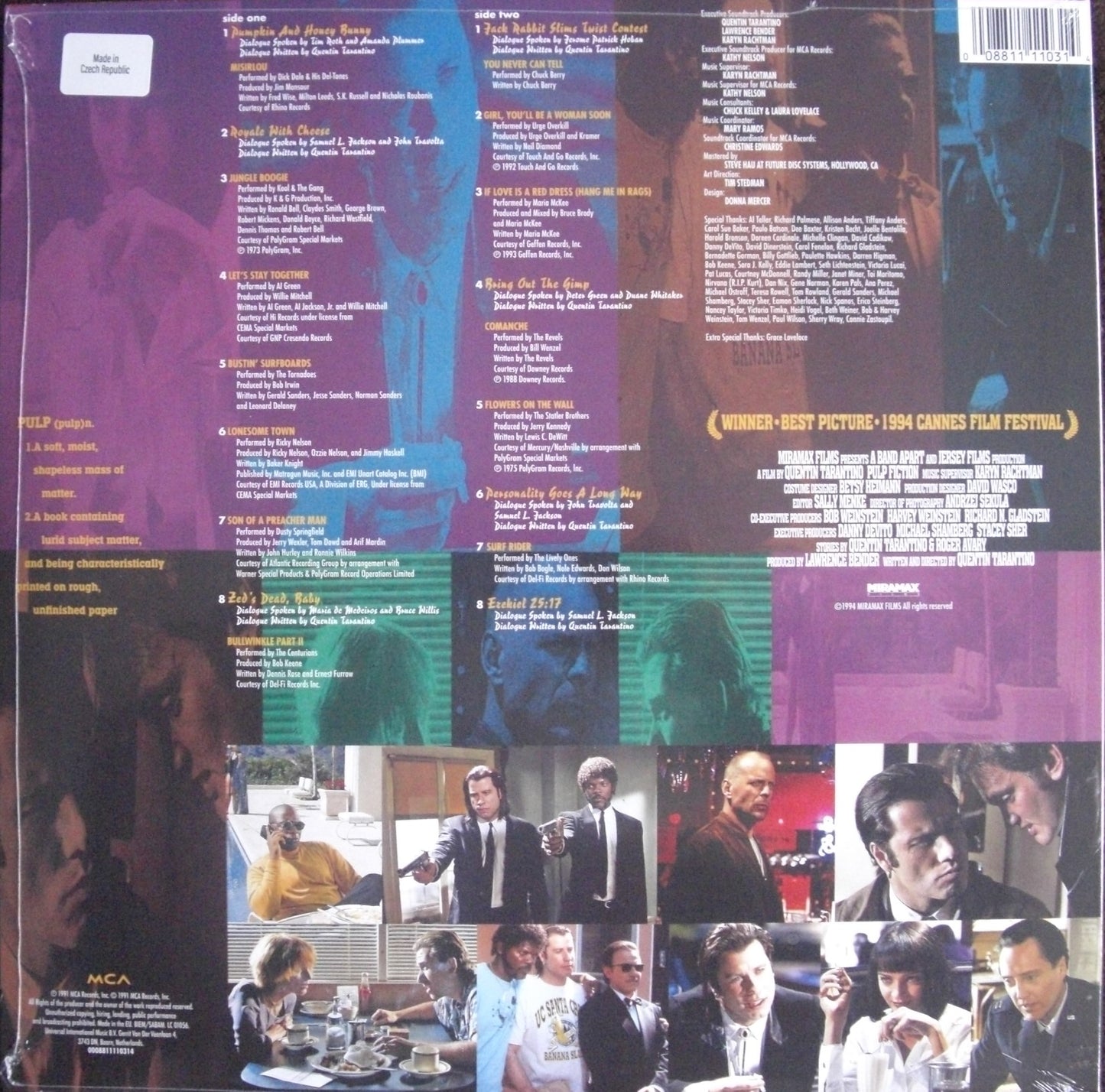 Various – Pulp Fiction (Music From The Motion Picture) Vinyl, LP, Album, Compilation, Reissue