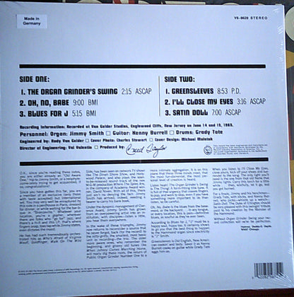 Jimmy Smith Kenny Burrell Grady Tate - Organ Grinder Swing Vinyl, LP, Album, Reissue