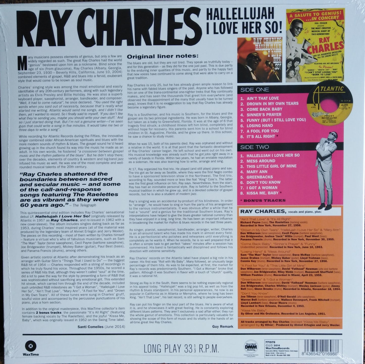 Ray Charles – Hallelujah I Love Her So! Vinyl, LP, Album, Limited Edt