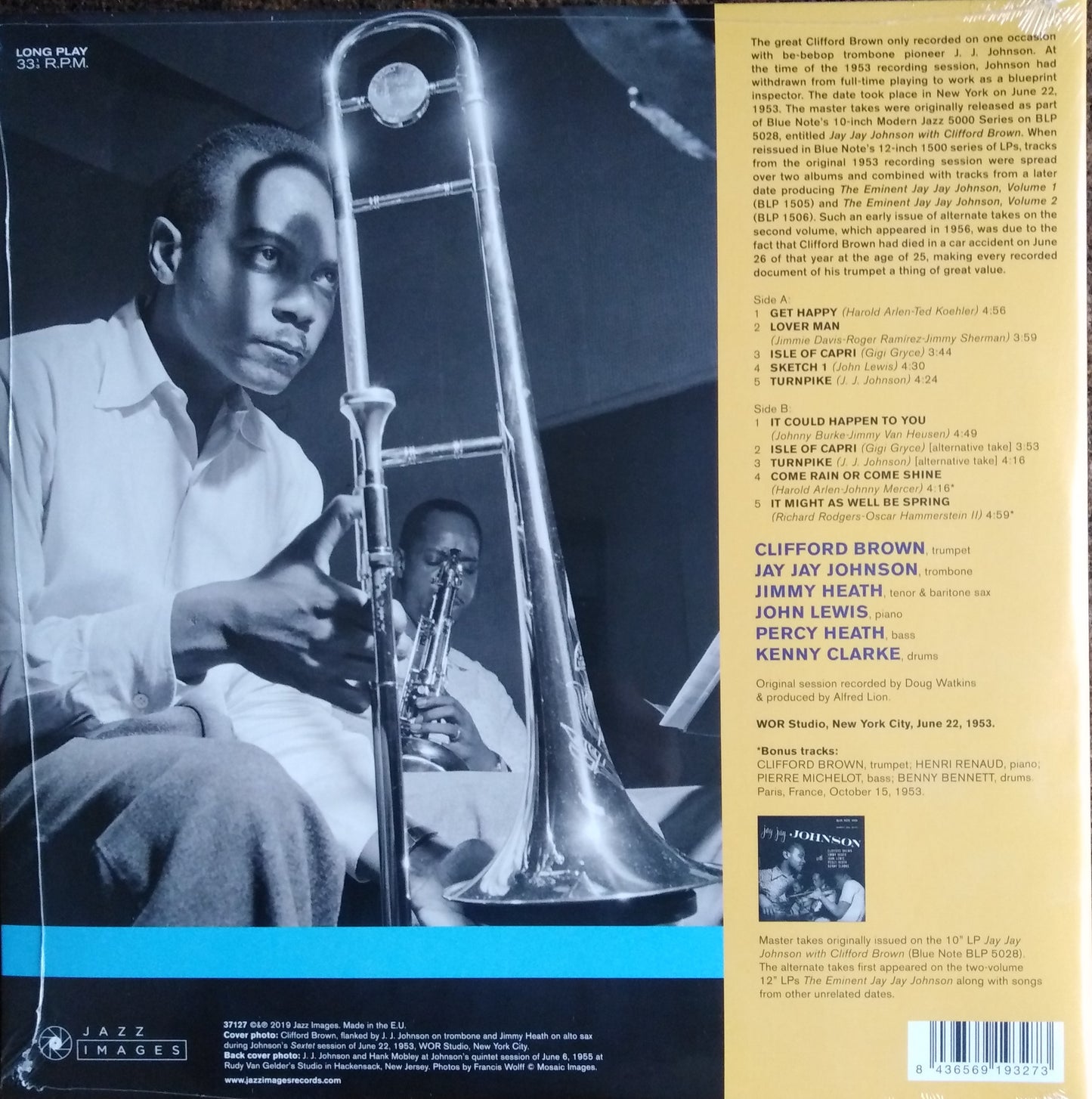 Clifford Brown &amp; JJ Johnson – Get Happy Vinyl, LP, Album
