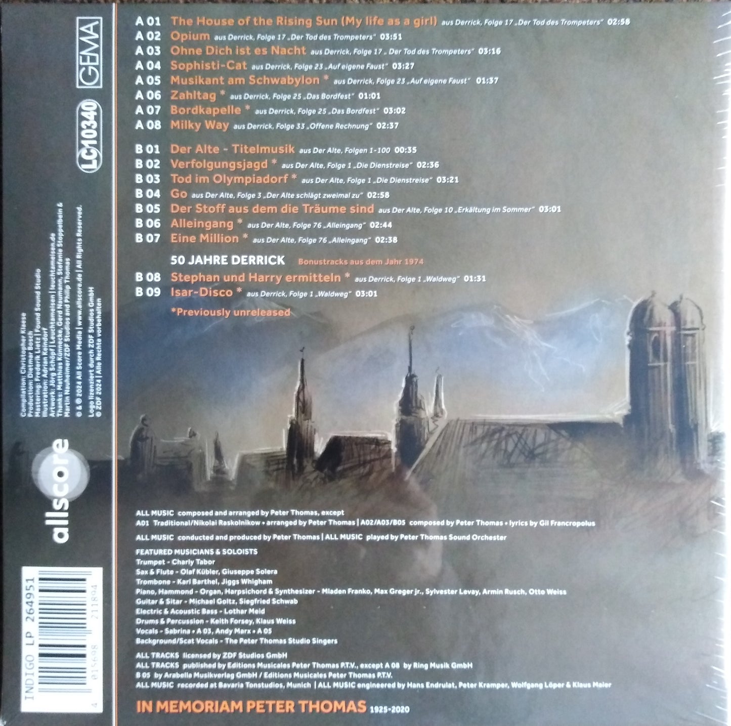 Peter Thomas Sound Orchestra – Derrick &amp; Der Alte (Música de la serie de televisión original 1974-1984) Vinilo, LP, Recopilación