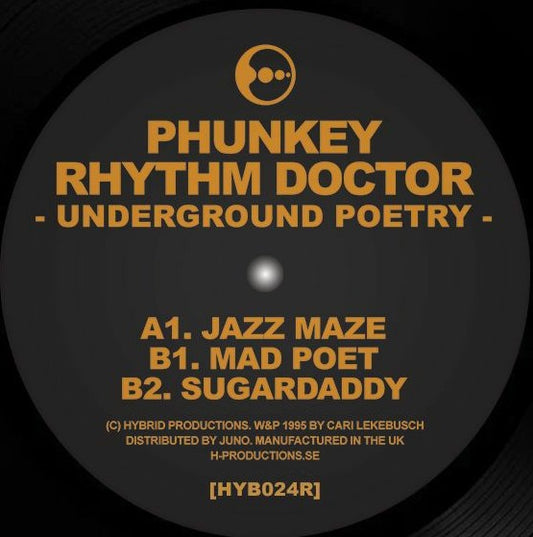 Phunkey Rhythm Doctor Aka Cari Lekebusch - Underground Poetry Vinyl, 12", Reissue